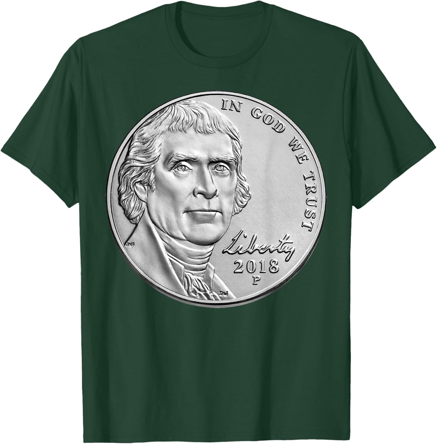 USA Coins Nickel 5 Cents America United States T-Shirt - T-Shirt | Forest