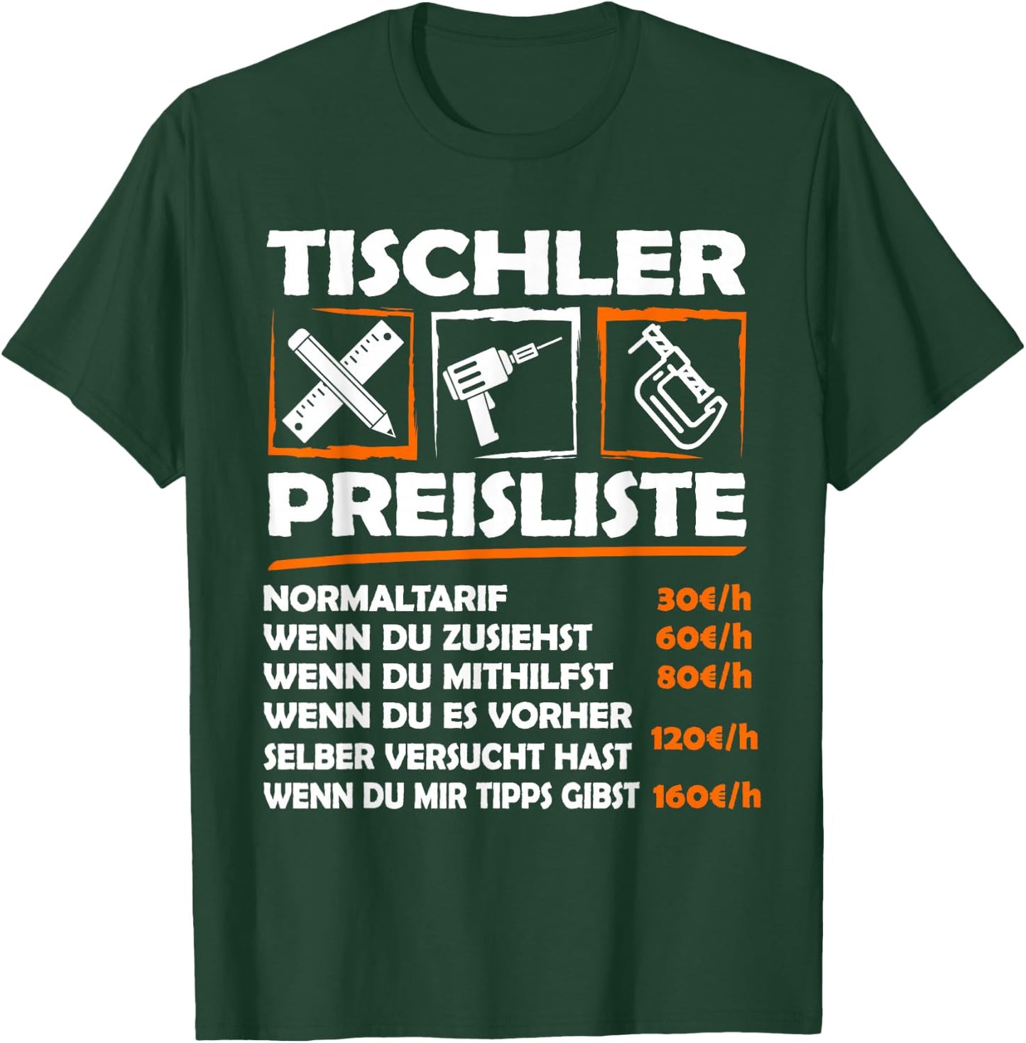 Funny Professional Carpenters Hourly Work , black T-Shirt - T-Shirt | Forest