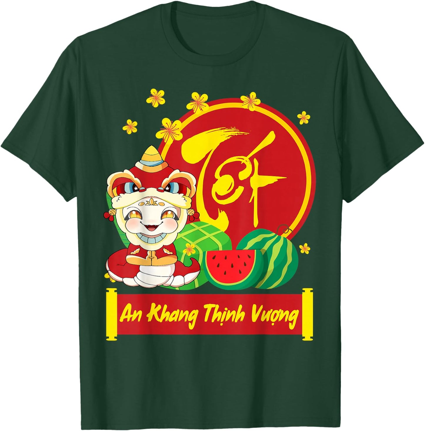 Vietnamese New Year Decorations Tet 2025 Year Of The Snake T-Shirt - T-Shirt | Forest