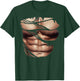 Fake Muscles Ripped Torn Chest Six Pack Abs Fitness Model T-Shirt - T-Shirt | Forest