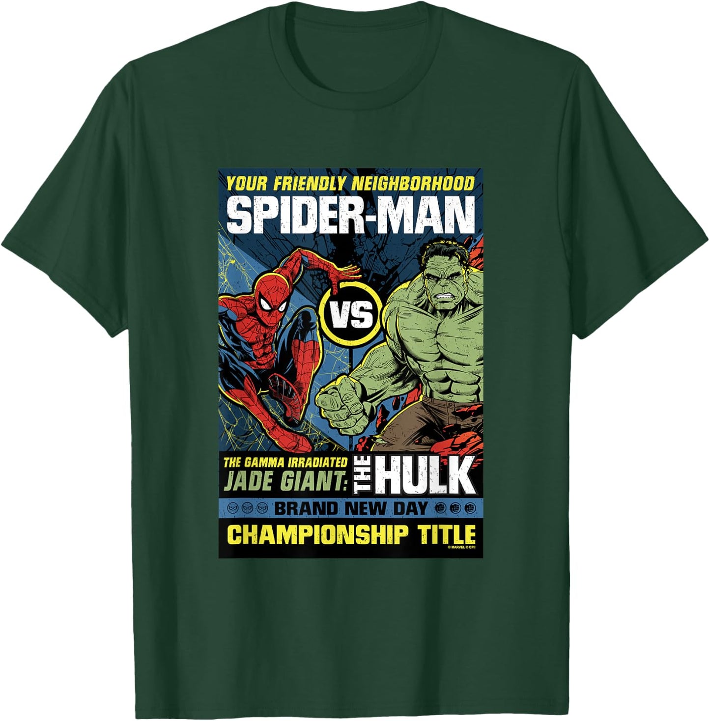 Marvel Spider-Man: New Day Spidey vs Hulk Champ Comic T-Shirt - T-Shirt | Forest