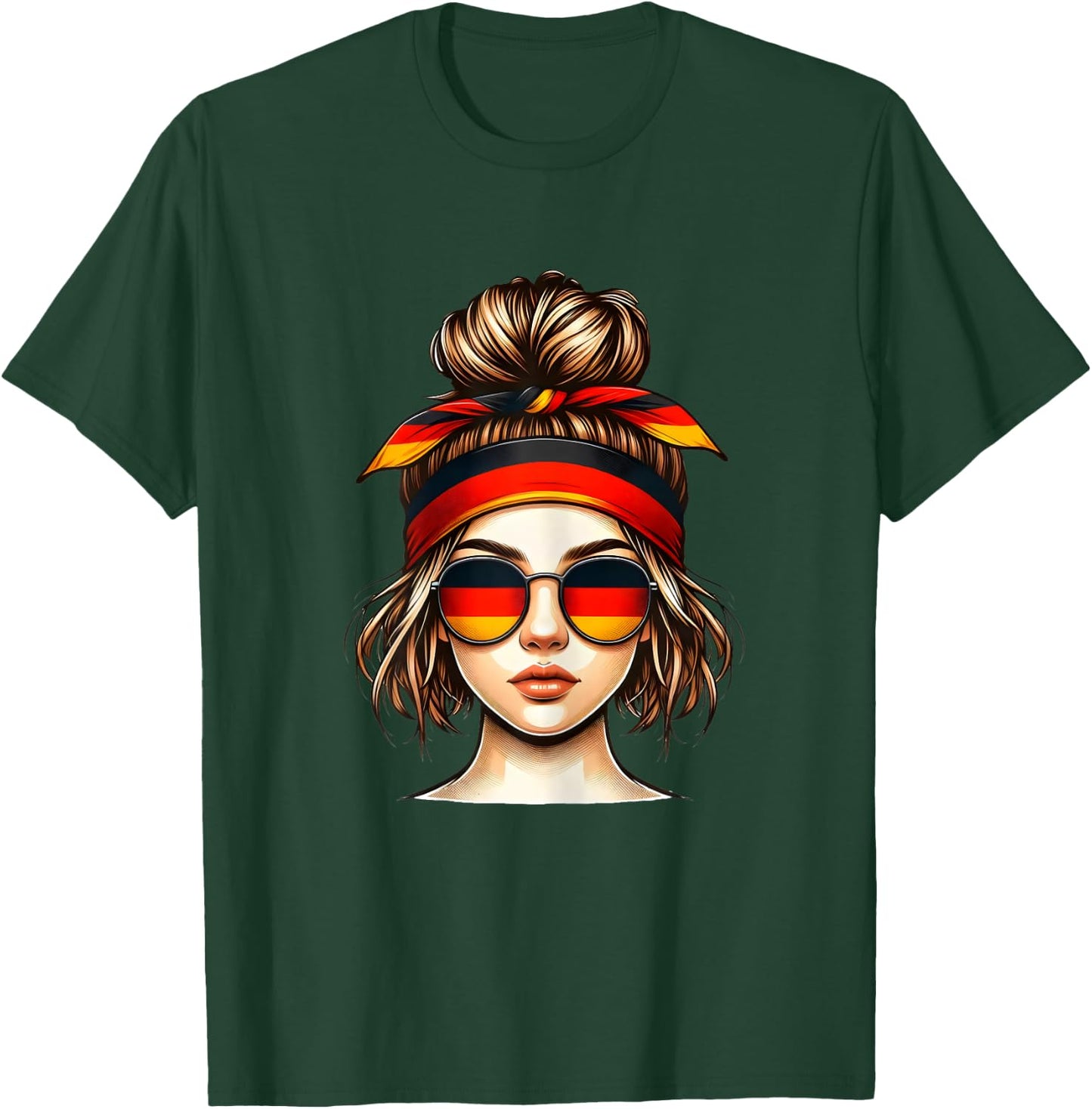 German Girl Deutsches Mädchen Deutschland Flagge T-Shirt - T-Shirt | Forest