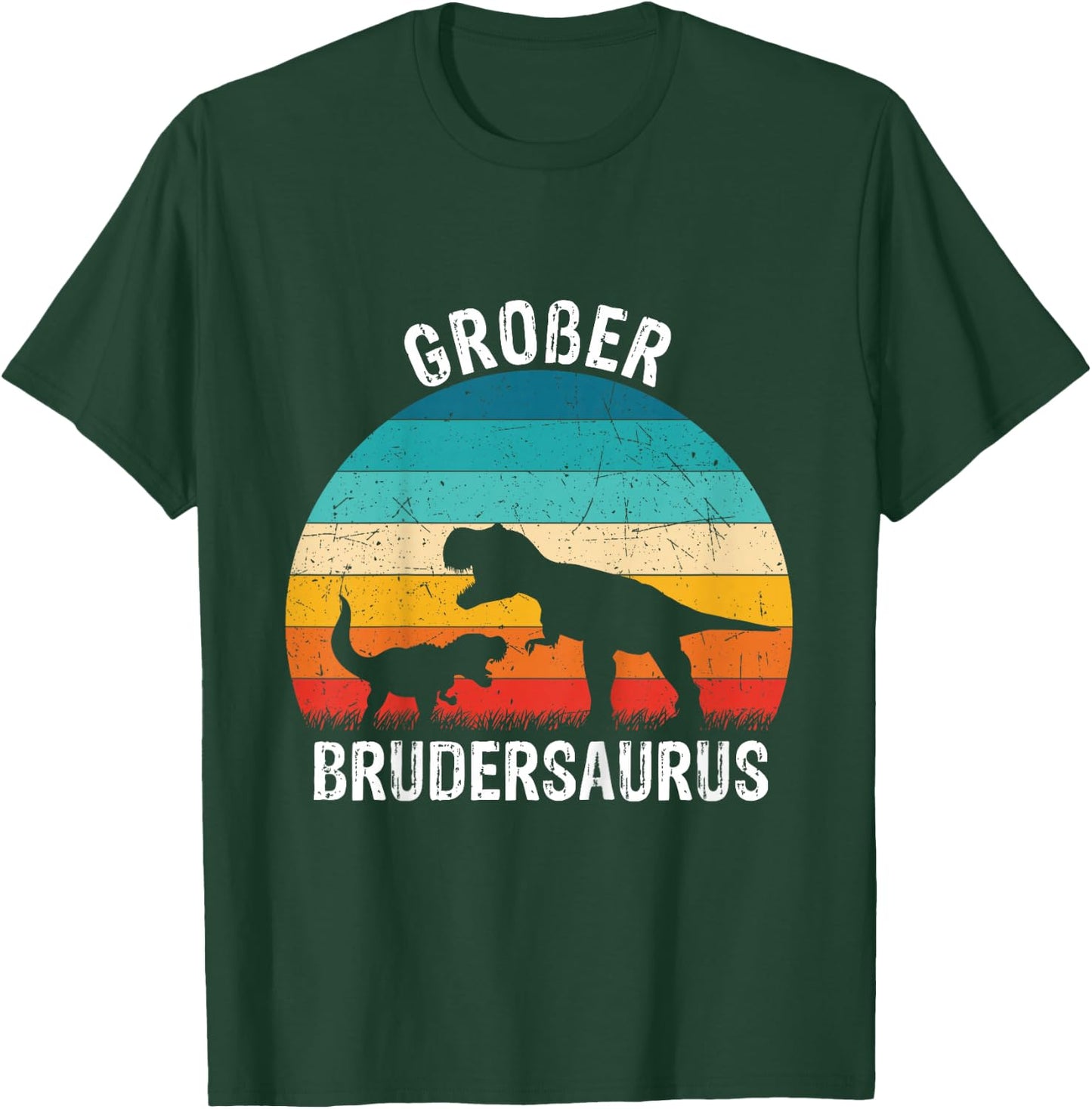 Children's Big Brother 2022/2023 Brudersaurus T-Rex Dino Gift , black T-Shirt - T-Shirt | Forest