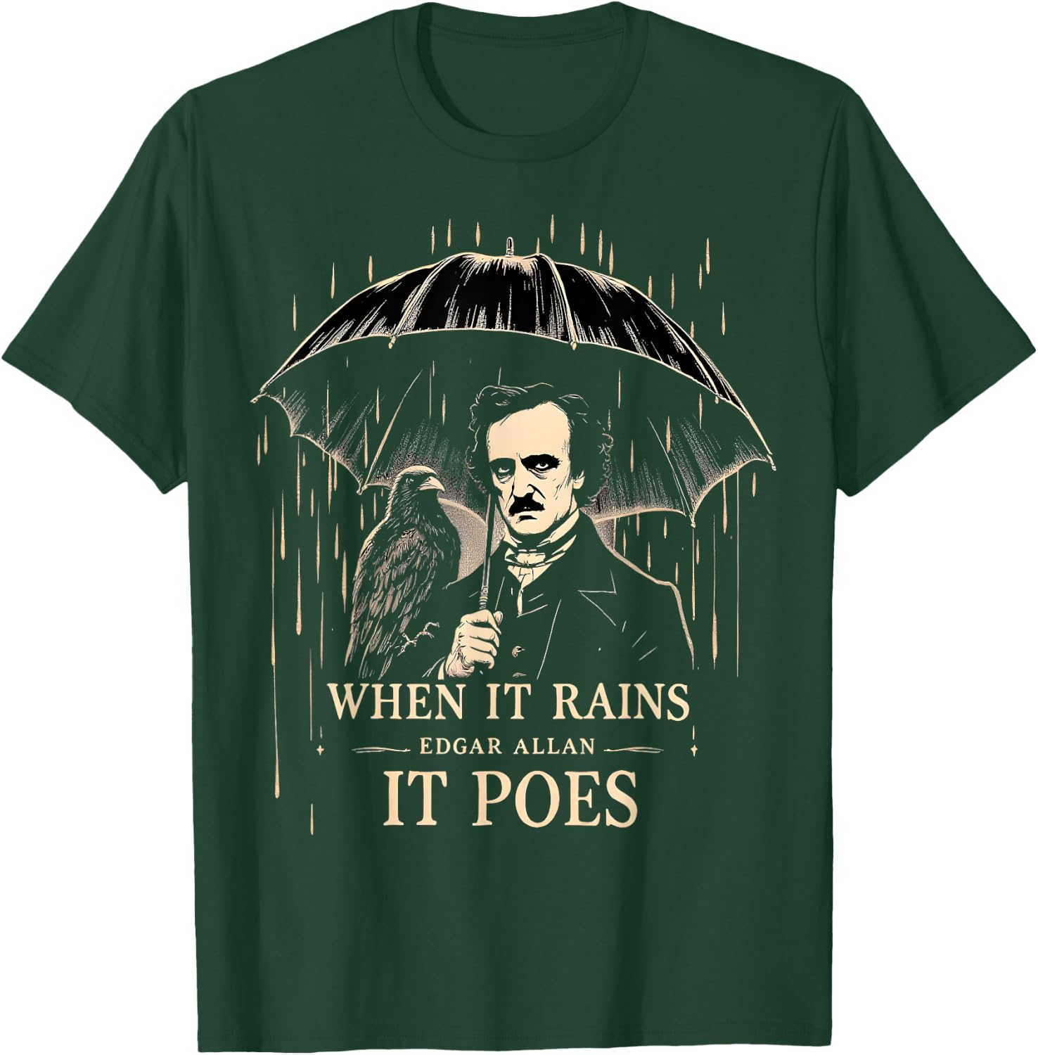 Gothic Raven Dark Literature T-Shirt - T-Shirt | Forest