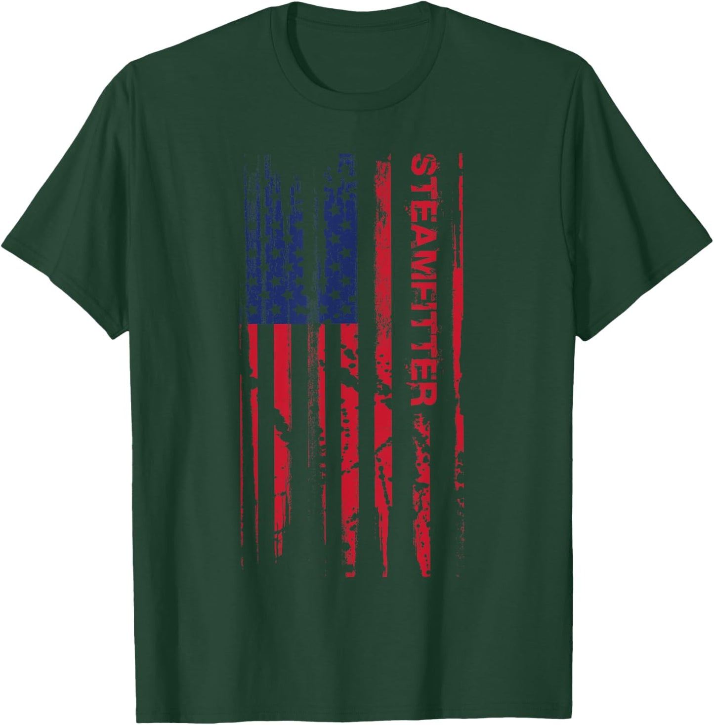 Steamfitter American Flag Freedom Welders Gift T-Shirt - T-Shirt | Forest