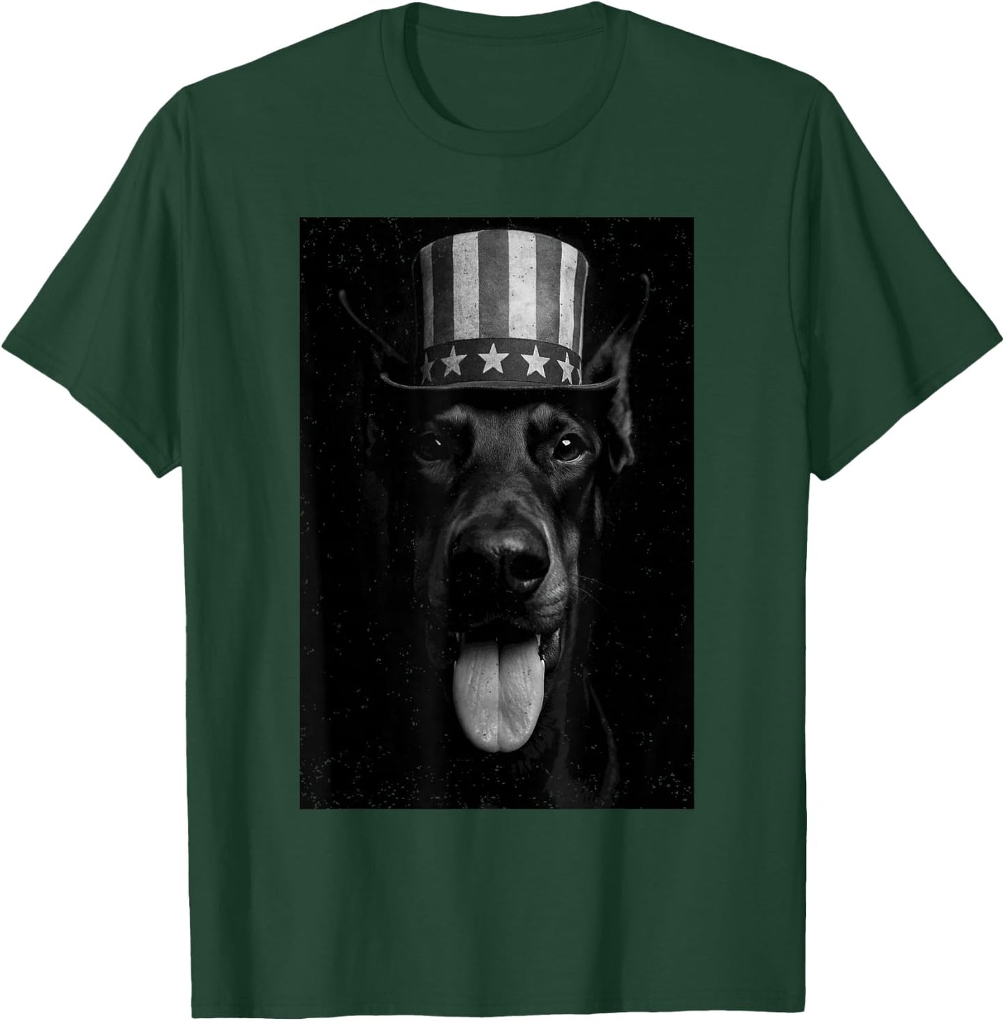 Doberman American Flag Hat 4th Of July Patriotic Dog Lover T-Shirt - T-Shirt | Forest