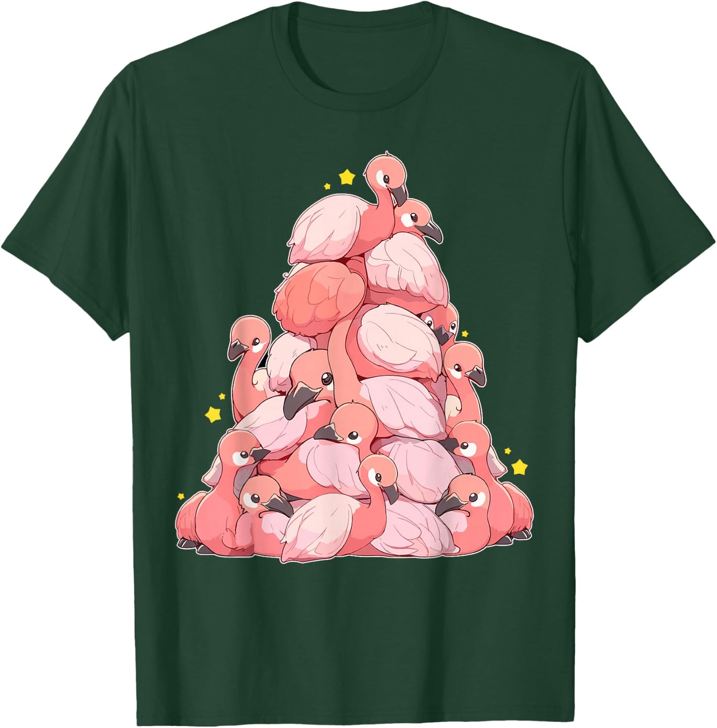 Flamingo Shirt Girls Boys Kawaii Cute Flamingo Pile T-Shirt - T-Shirt | Forest
