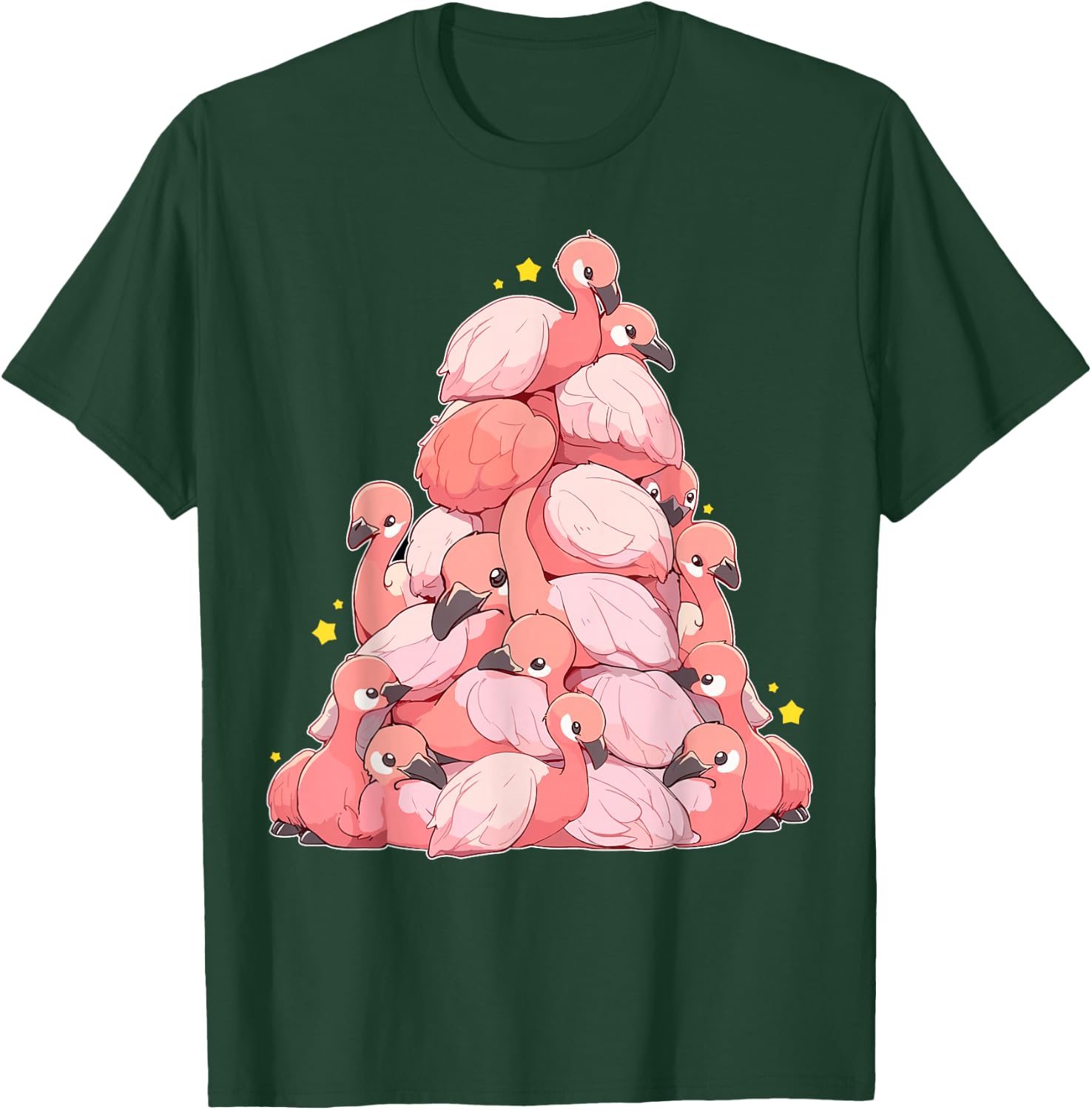 Flamingo Shirt Girls Boys Kawaii Cute Flamingo Pile T-Shirt - T-Shirt | Forest