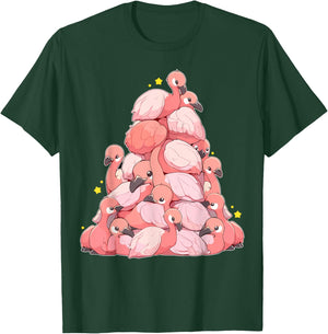 Flamingo Shirt Girls Boys Kawaii Cute Flamingo Pile T-Shirt - T-Shirt | Forest