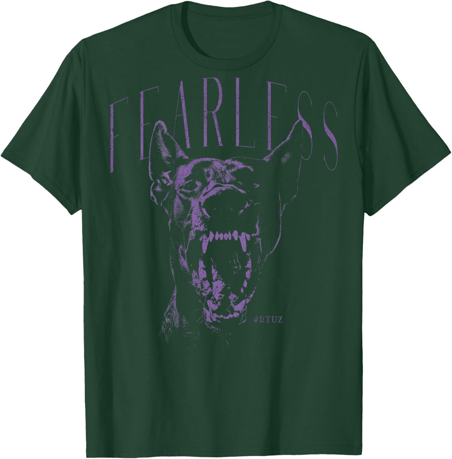 Wild Dog Doberman Portrait Dog Owner Back Print Doberman T-Shirt - T-Shirt | Forest
