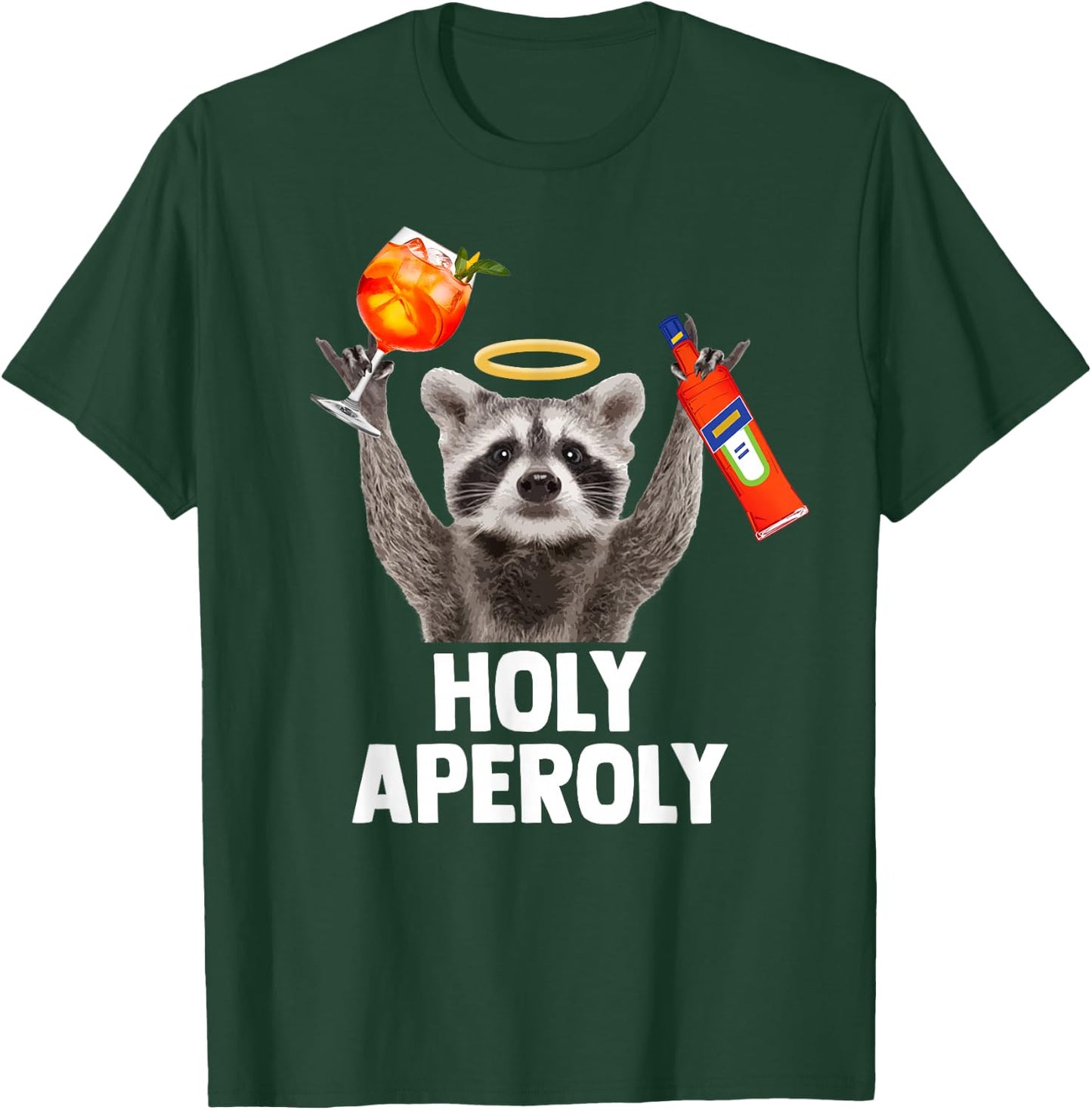 HOLY APEROLY X Raccoon Meme Racoon X Aperoli Pedro Spritz , black T-Shirt - T-Shirt | Forest