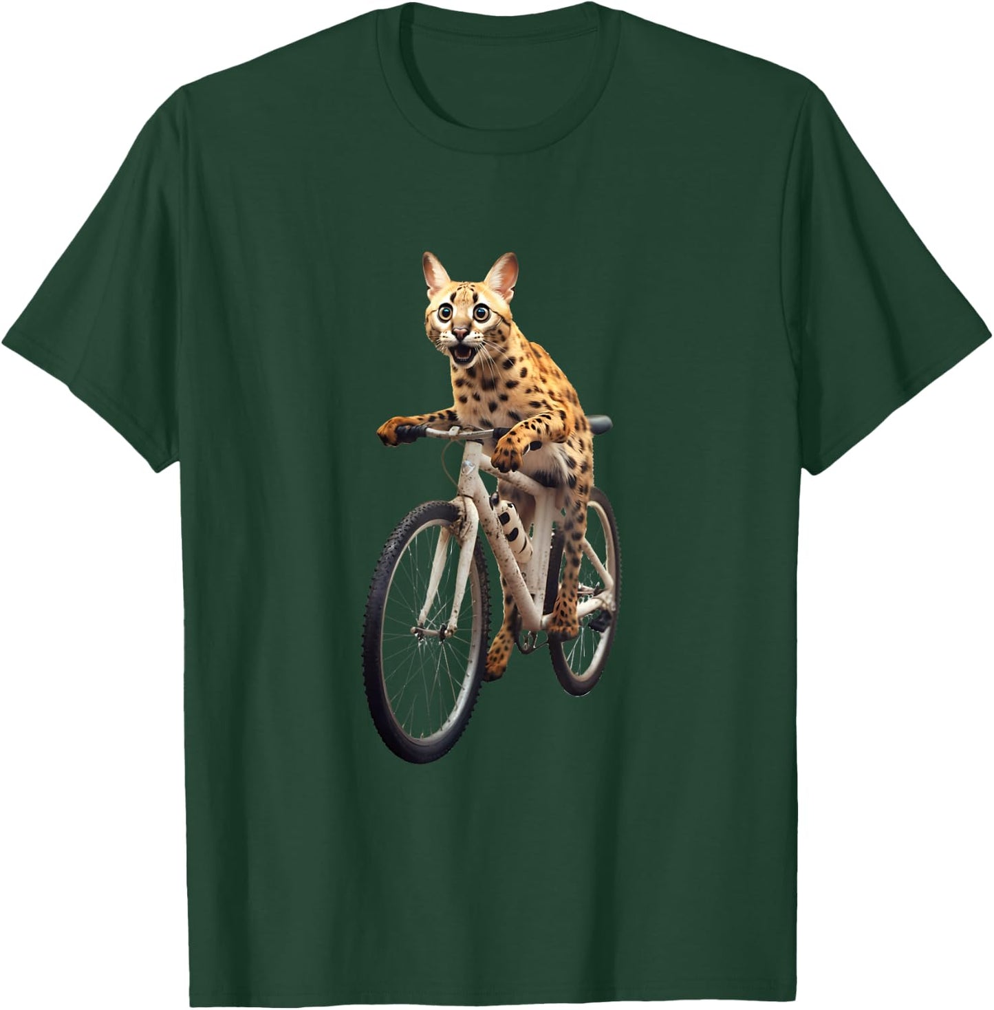 Cat Serval Cycling Women Kids T-Shirt - T-Shirt | Forest