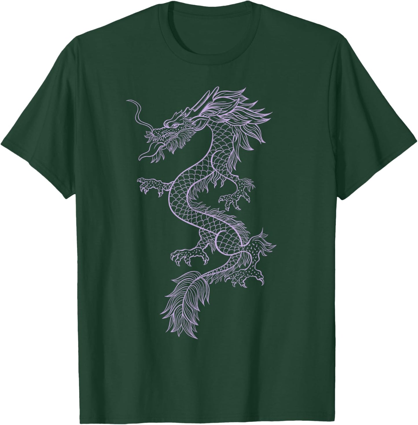 Chinese Purple Dragon Graphic Design Cool Urban Fashion T-Shirt - T-Shirt | Forest