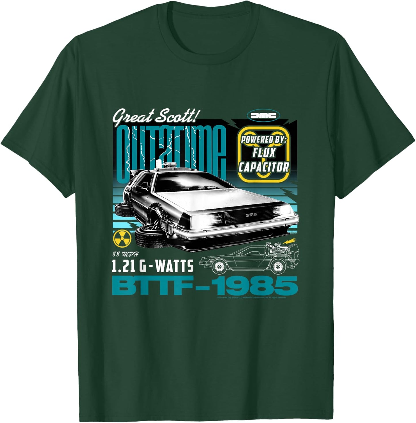 Back to the Future Flux Capacitor , black T-Shirt - T-Shirt | Forest