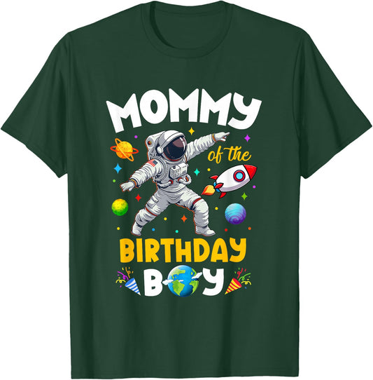 Mommy Of The Birthday Boy Astronaut Outer Space Birthday T-Shirt - T-Shirt | Forest