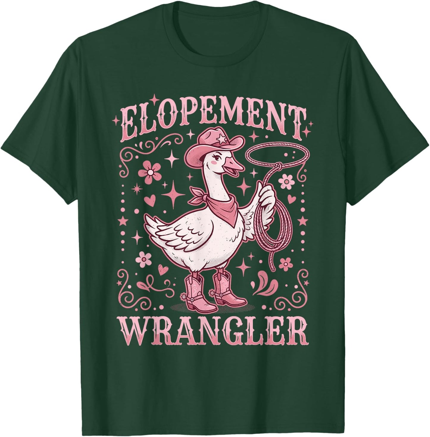 Elopement Wrangler ABA Behavior Analyst RBT Cowboy Goose T-Shirt - T-Shirt | Forest