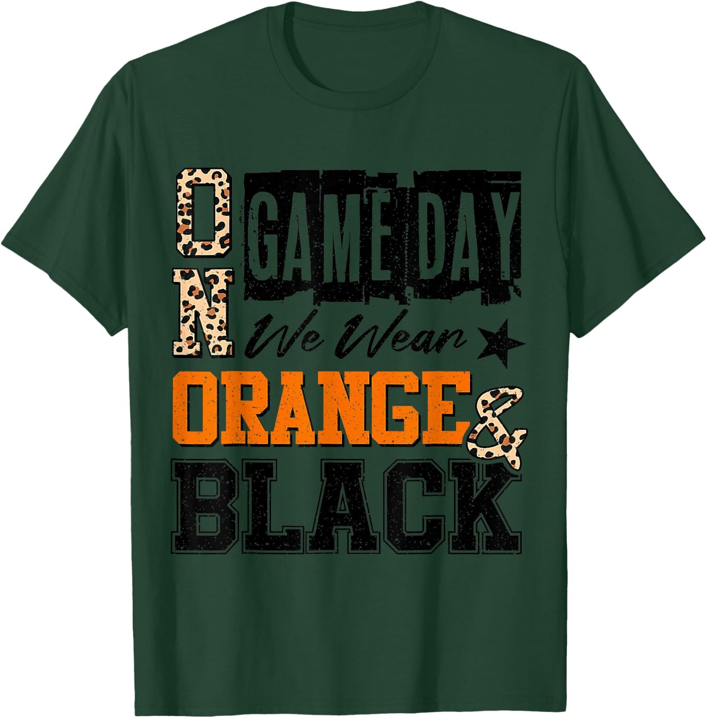 Love Play Football On Gameday We Wear Orange And Black T-Shirt - T-Shirt | Forest