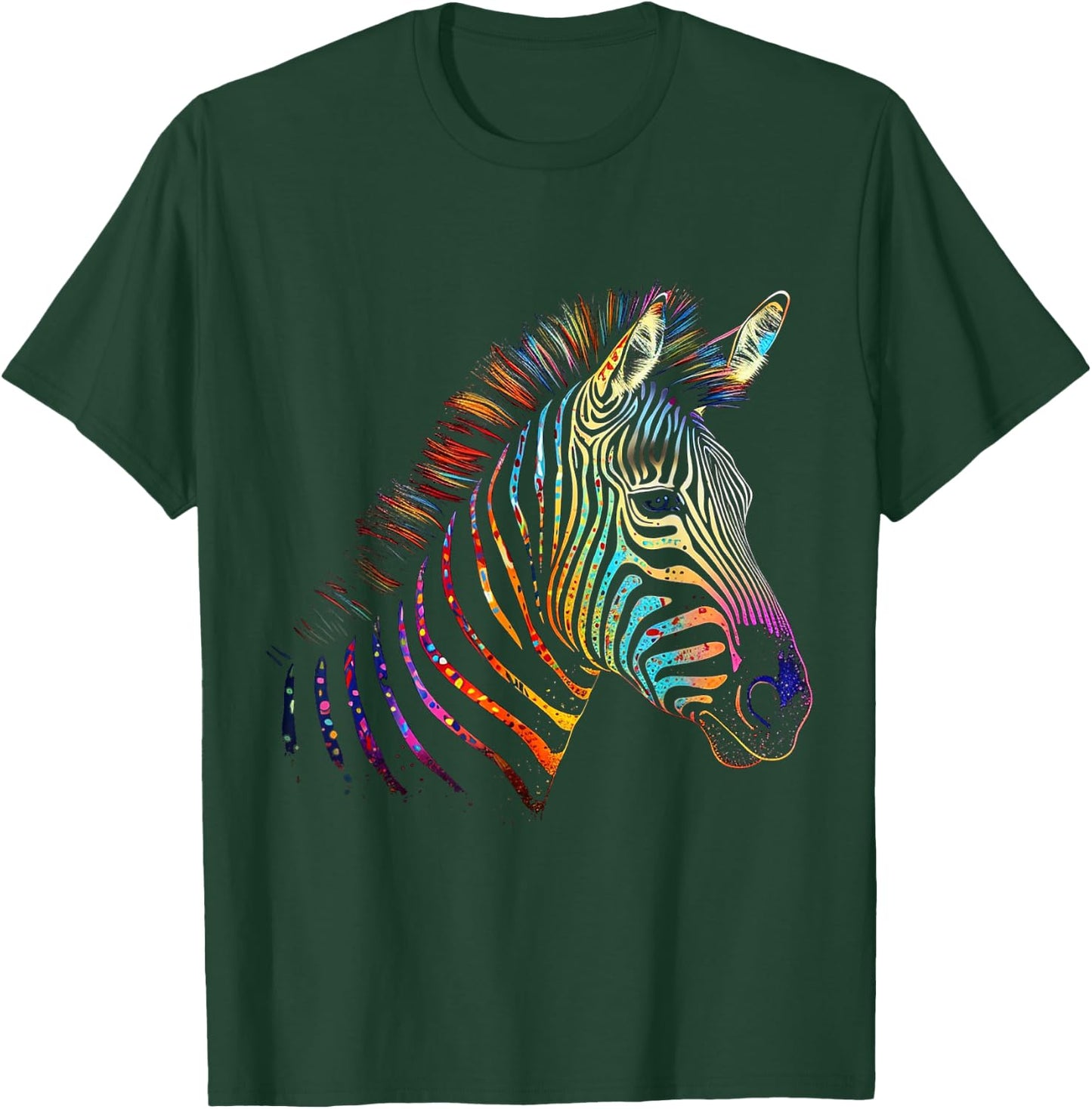 Zebra Colourful - Art Animal Zoo Animal Lovers Zebra T-Shirt - T-Shirt | Forest