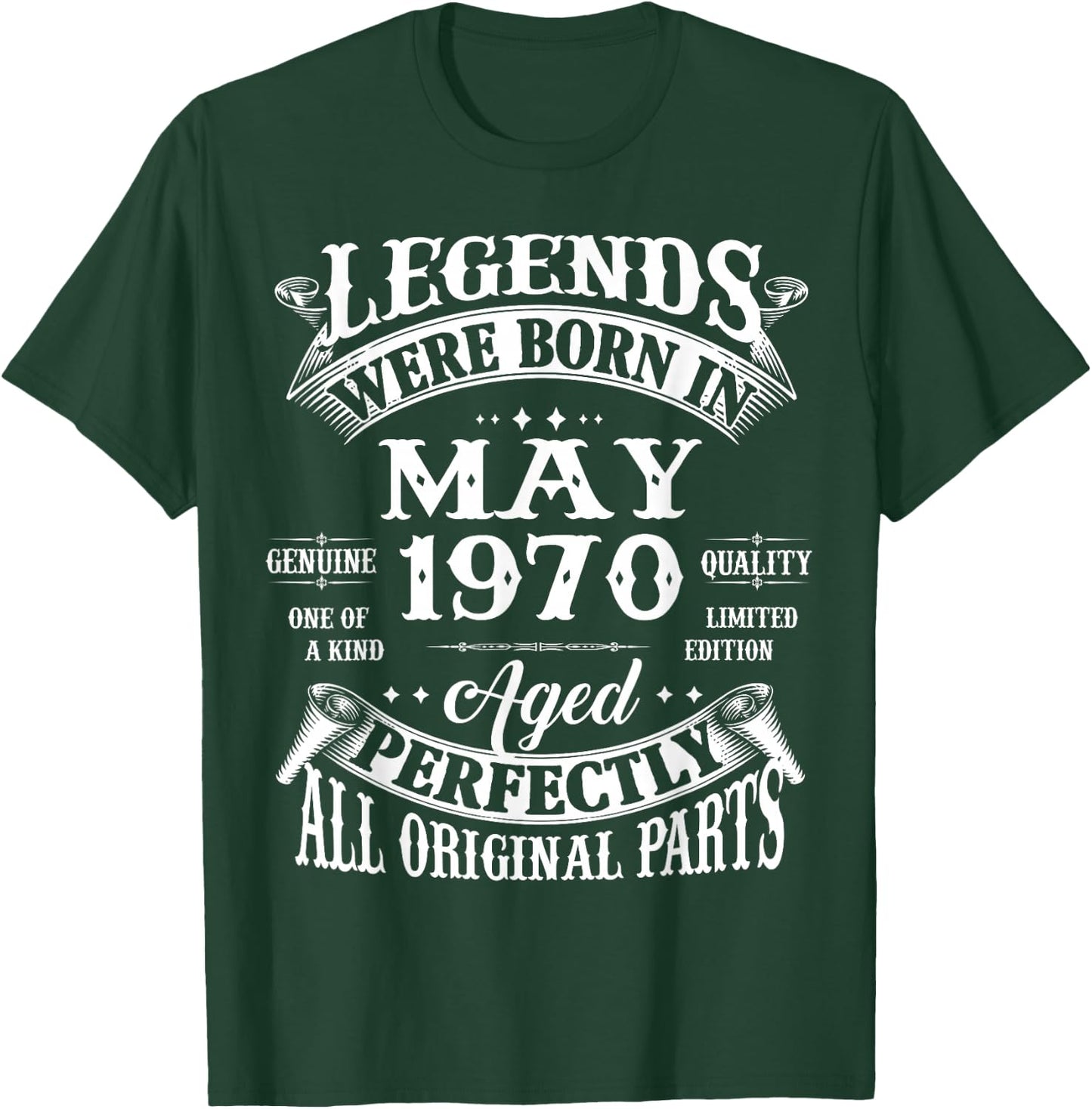 56th Birthday Legends Born In May 1970 56 Years Old T-Shirt - T-Shirt | Forest