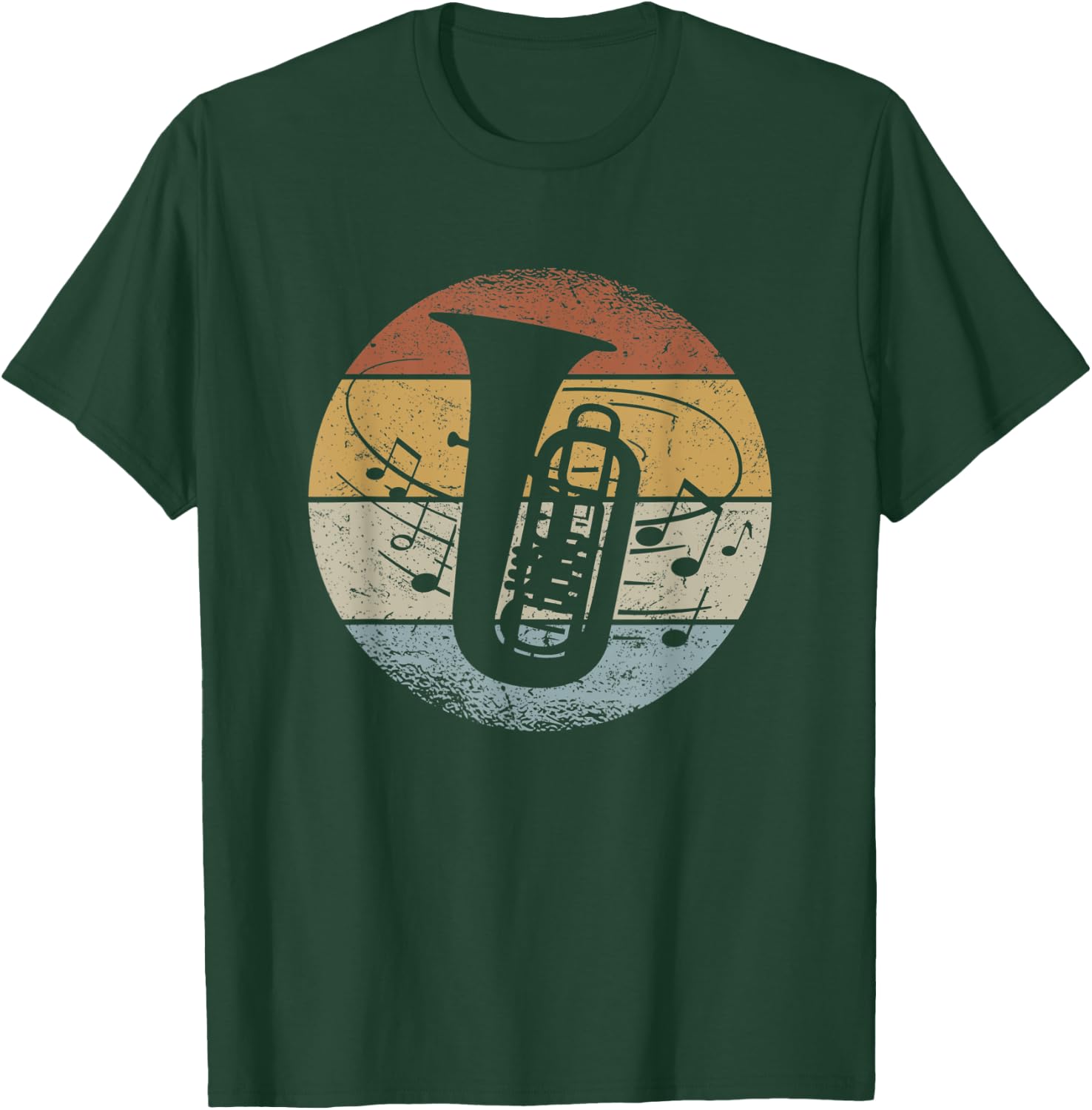 Tubist Orchester Musiker Noten Retro Tuba T-Shirt - T-Shirt | Forest