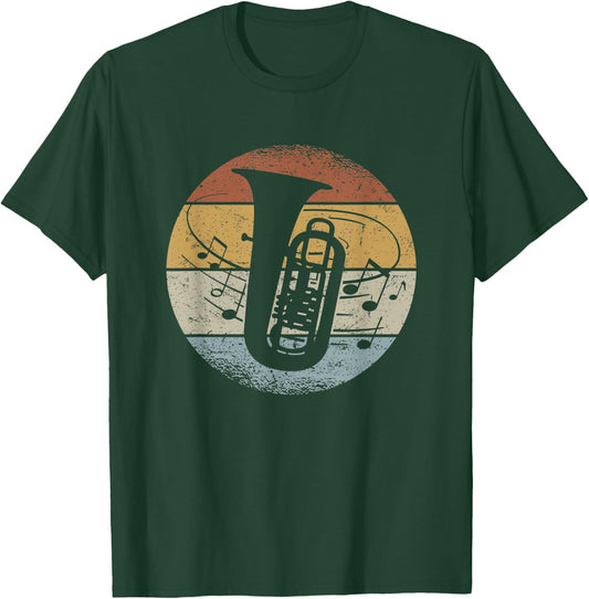 Tubist Orchester Musiker Noten Retro Tuba T-Shirt - T-Shirt | Forest