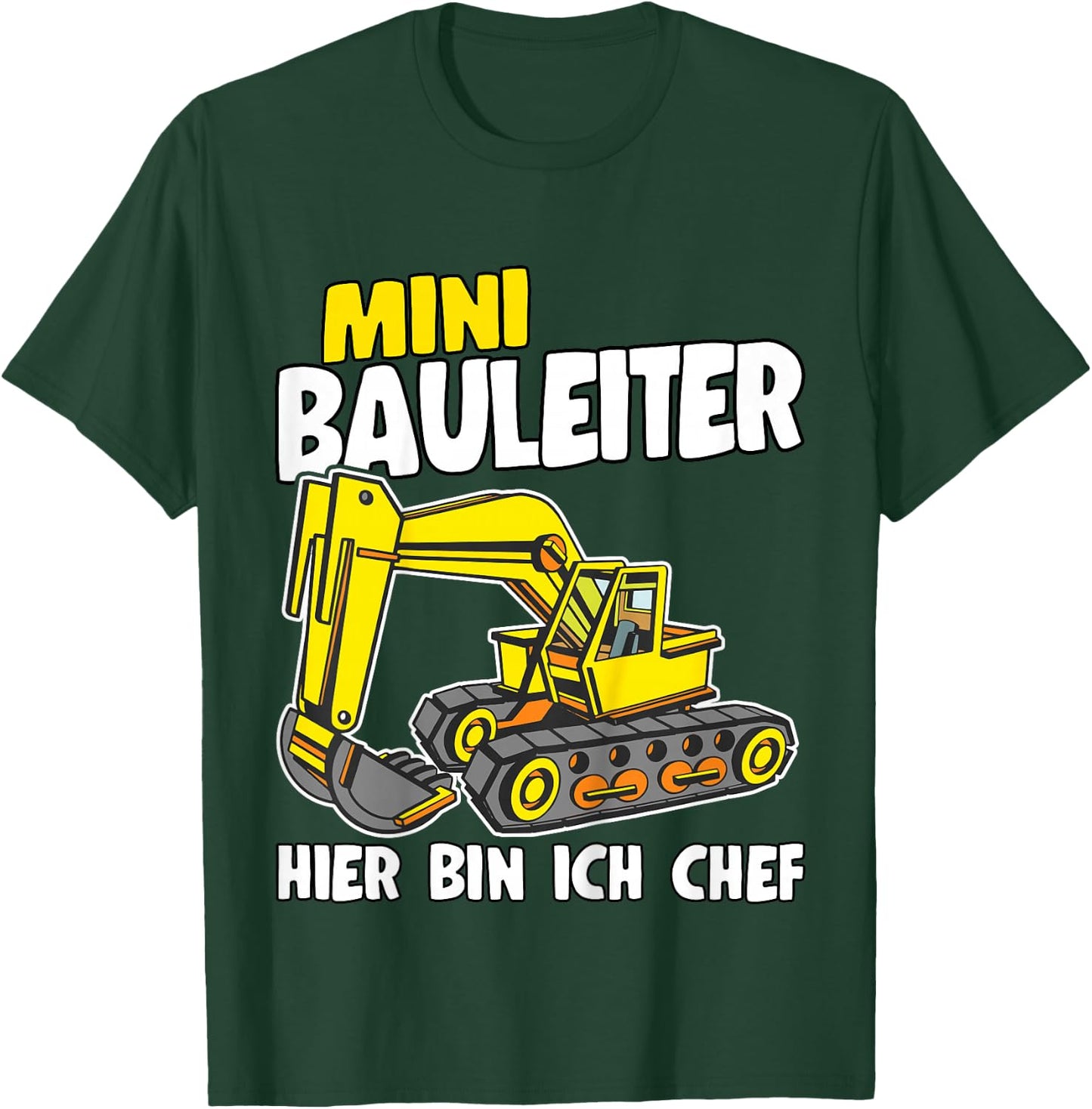 Baustelle Mini Bauleiter Bauherr Sprüche Jungen Bagger T-Shirt - T-Shirt | Forest