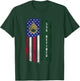 Retired E-6 Staff Sergeant SSG Rank American Flag Veteran T-Shirt - T-Shirt | Forest