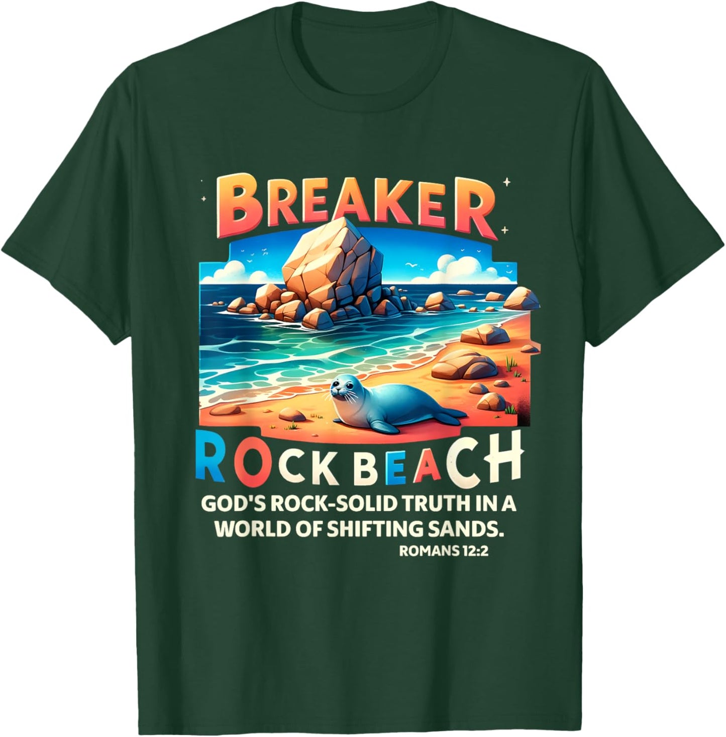 Breaker Rock Beach Christian God's Rock-Solid Truth VBS 2024 Men Women Girls Kids T-Shirt - T-Shirt | Forest