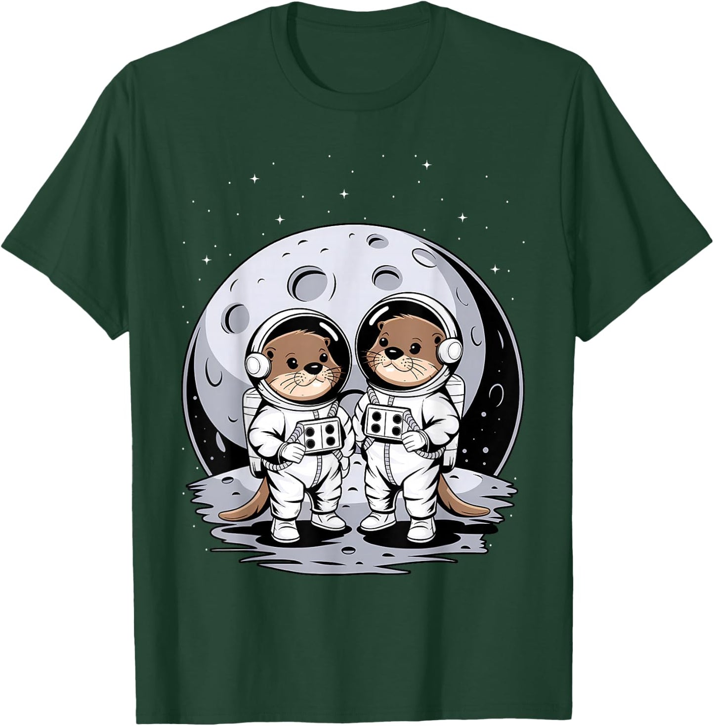 Otter Astronaut Kids Otter Women Space Sea Otter T-Shirt - T-Shirt | Forest