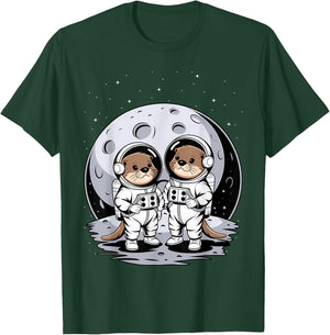 Otter Astronaut Kids Otter Women Space Sea Otter T-Shirt - T-Shirt | Forest
