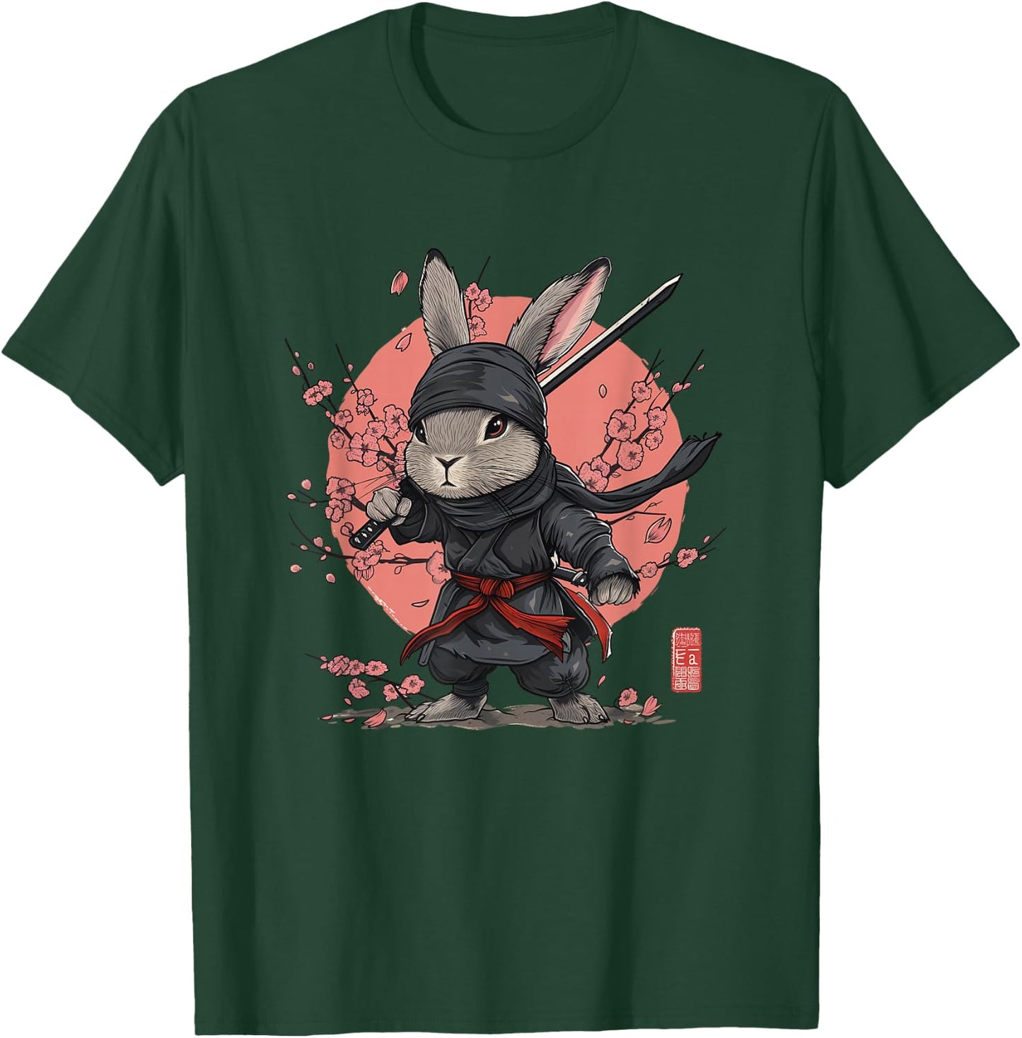 Anime Ninja Rabbit, Manga Easter Bunny T-Shirt - T-Shirt | Forest