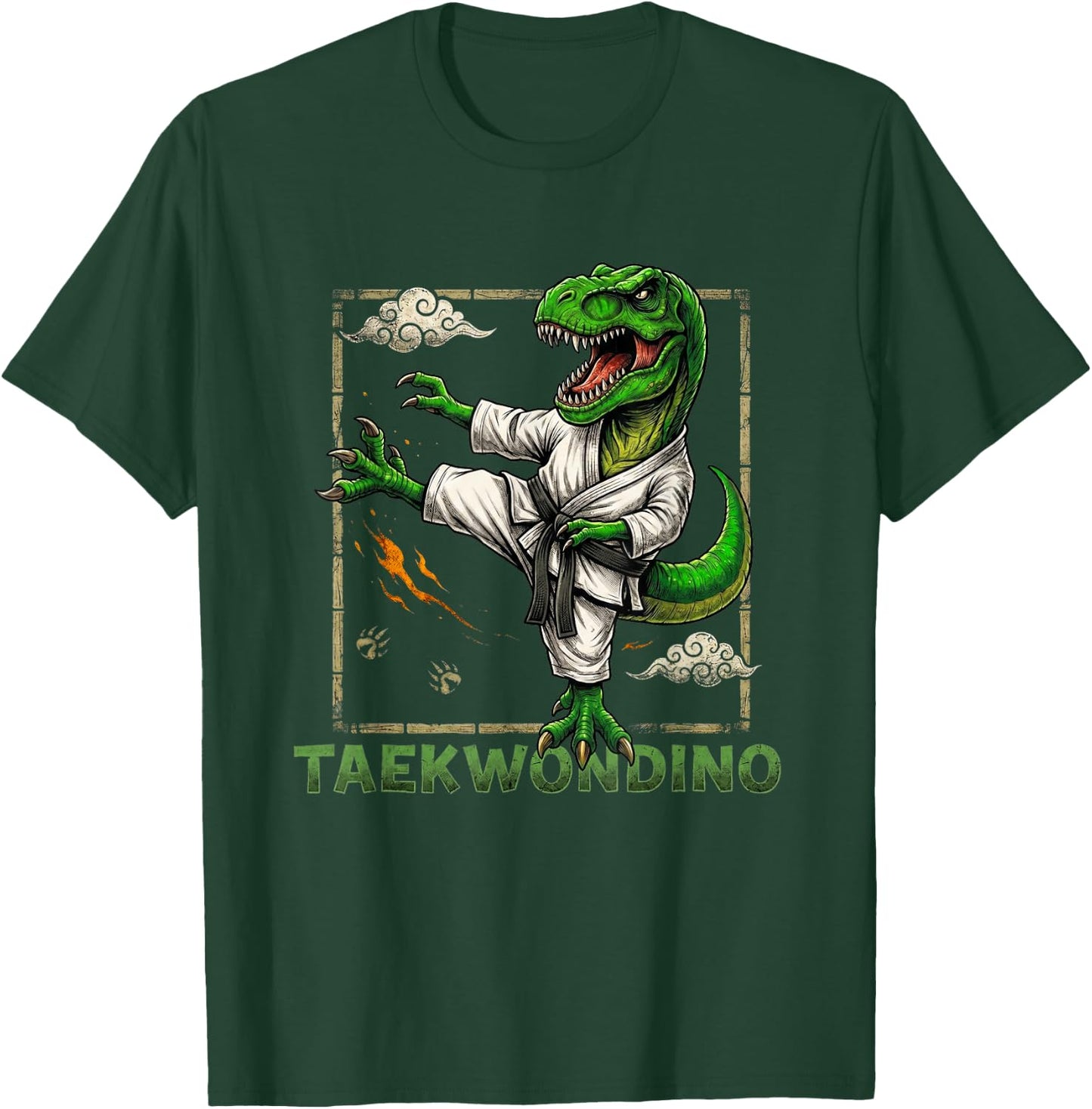 Funny Taekwondo Dinosaur Taekwondosaurus T-Rex Taekwondoin T-Shirt - T-Shirt | Forest