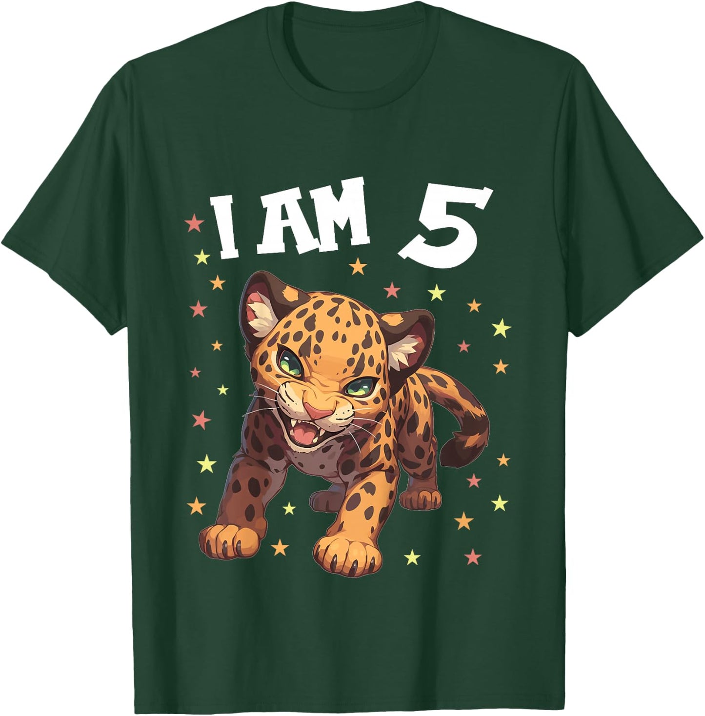 Kids 5 Years old 5 birthday Jaguars Boy Girl Jaguar T-Shirt - T-Shirt | Forest