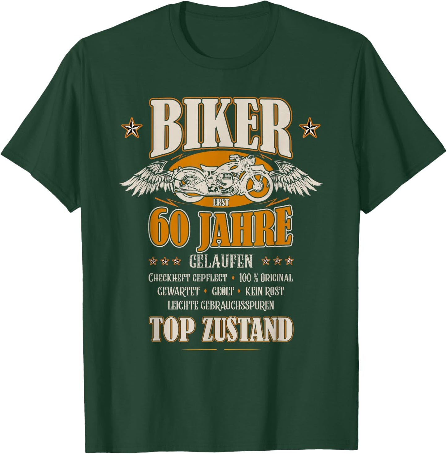 60th Birthday Biker Motorcycle Man Gift Funny , black, s T-Shirt - T-Shirt | Forest