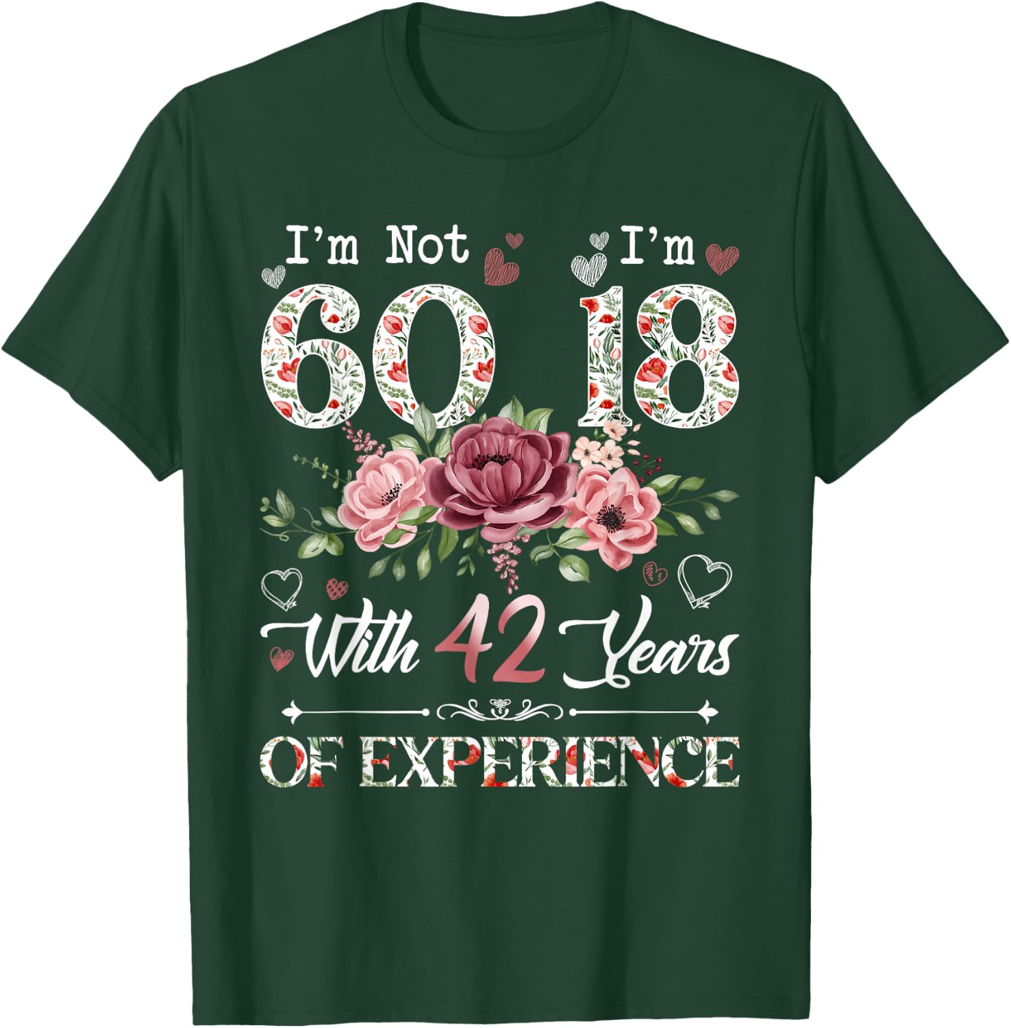 I'm Not 60 I'm 18 With 42 Years of Experience 60th Birthday T-Shirt - T-Shirt | Forest