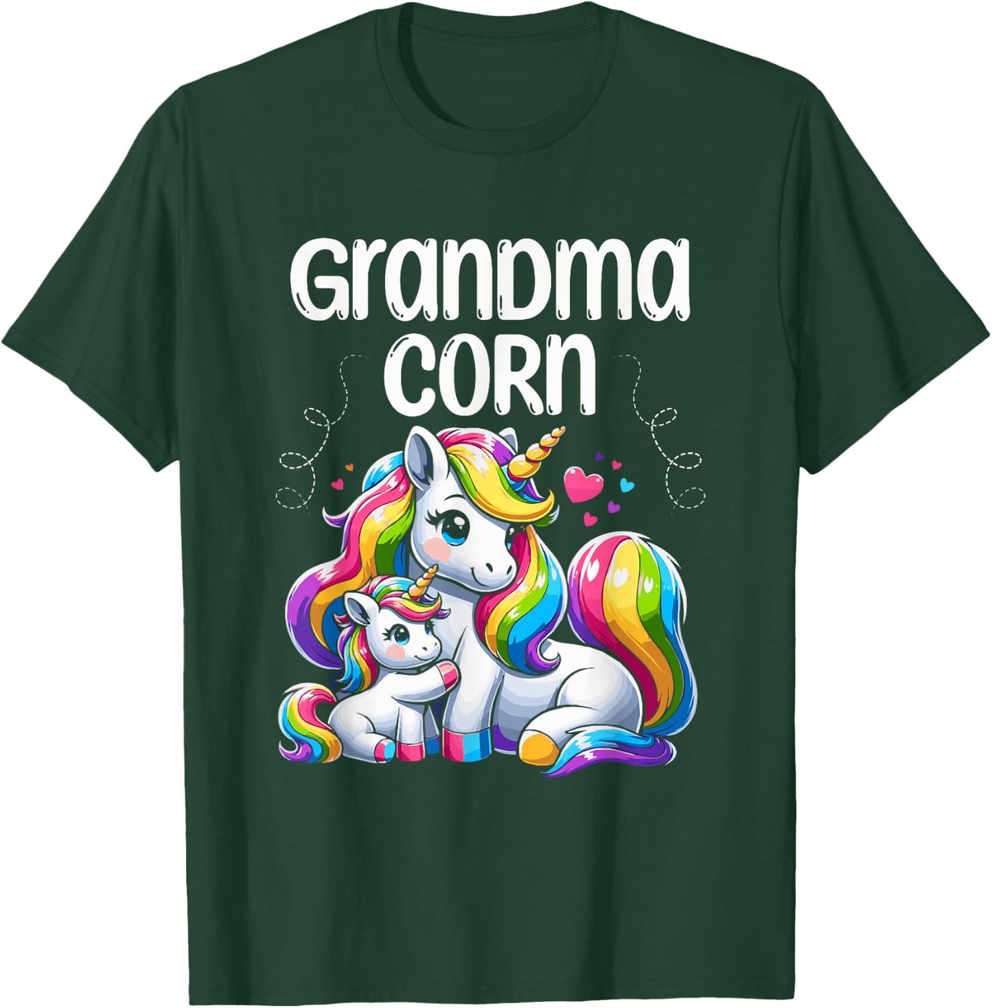 Grandma Corn Unicorn Mythical Creature Unicorns Grandmother T-Shirt - T-Shirt | Forest