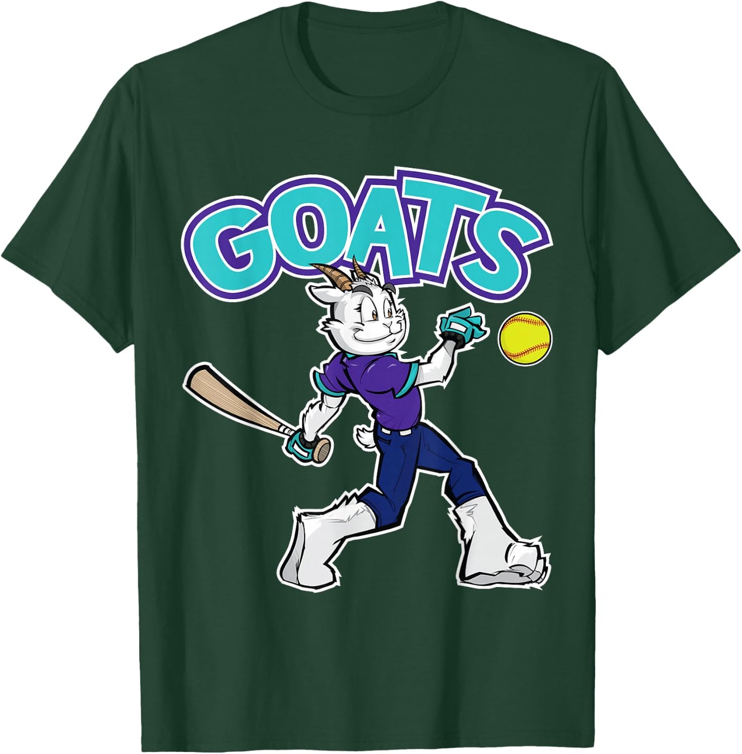 GOATS Softball T-Shirt - T-Shirt | Forest