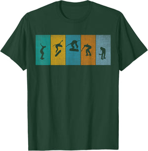 Retro Skater - Vintage Skateboarder, Skateboarding Lover T-Shirt - T-Shirt | Forest