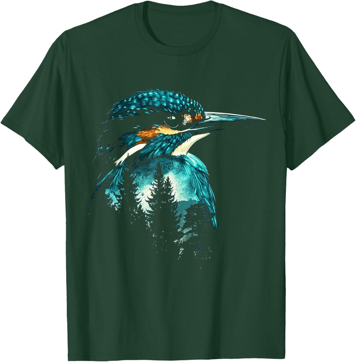 Kingfisher Bird Animal Art Headphones Kingfisher , black, S T-Shirt - T-Shirt | Forest