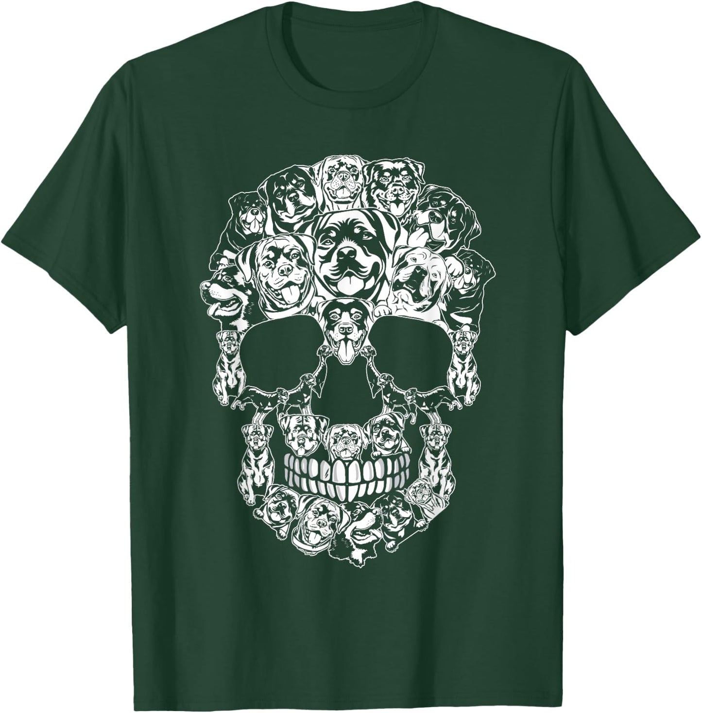 Matching Family Rottweiler Dog Skull Costume Halloween Women Kids T-Shirt - T-Shirt | Forest