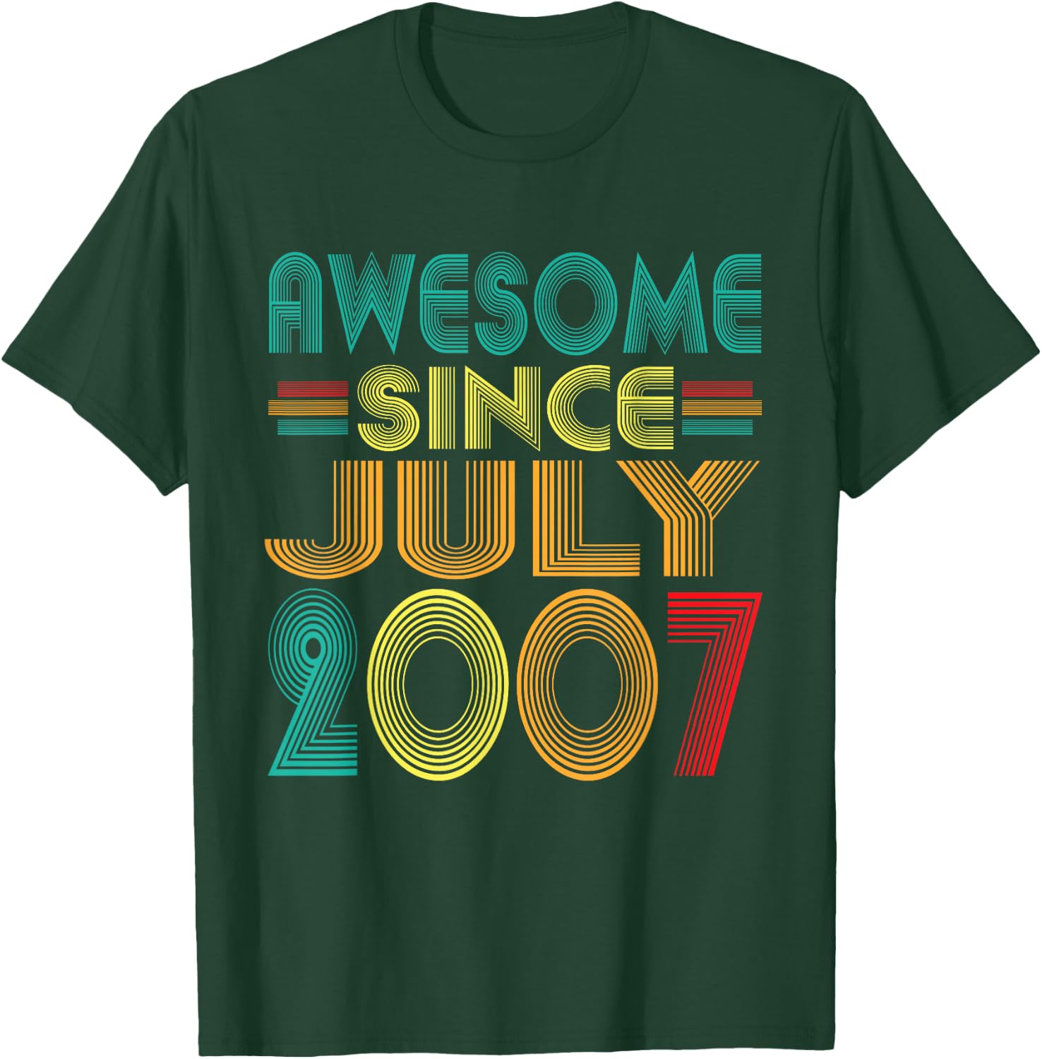 Awesome Since July 2007 Years 19th Bday Funny Vintage T-Shirt - T-Shirt | Forest