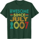 Awesome Since July 2007 Years 19th Bday Funny Vintage T-Shirt - T-Shirt | Forest