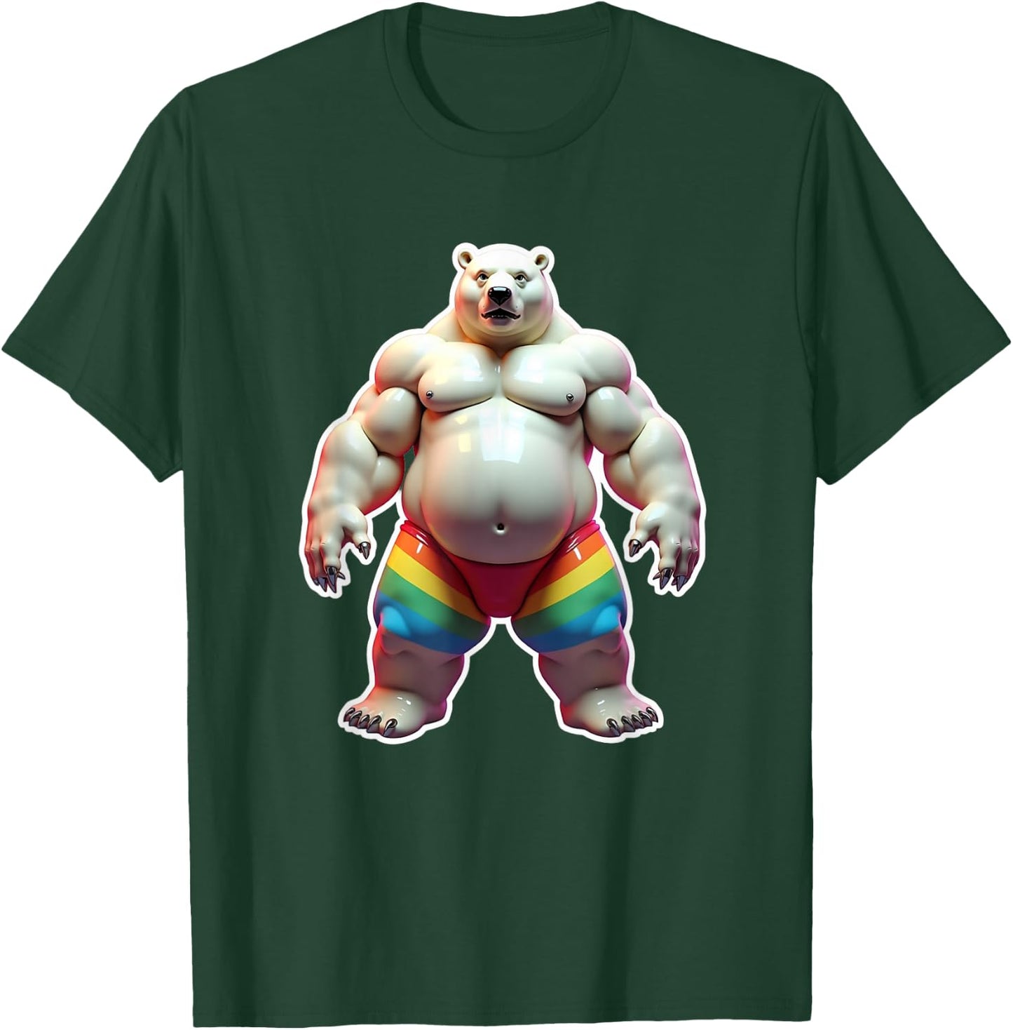 "I Love Bears" Fun Gay Pride Vintage Rainbow T-Shirt - T-Shirt | Forest