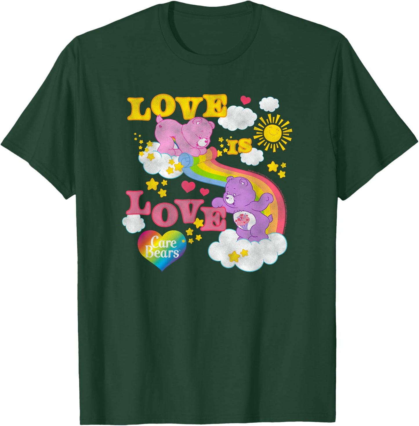 Care Bears Love is Love Rainbow Pride Retro Cartoon T-Shirt - T-Shirt | Forest