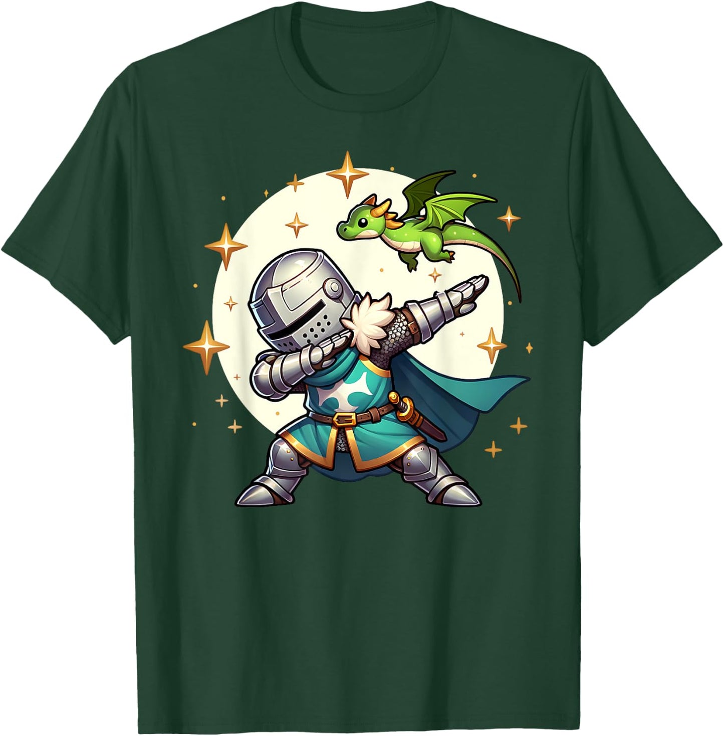 Ren Faire Dabbing Medieval Knight Dragon Funny Renaissance T-Shirt - T-Shirt | Forest