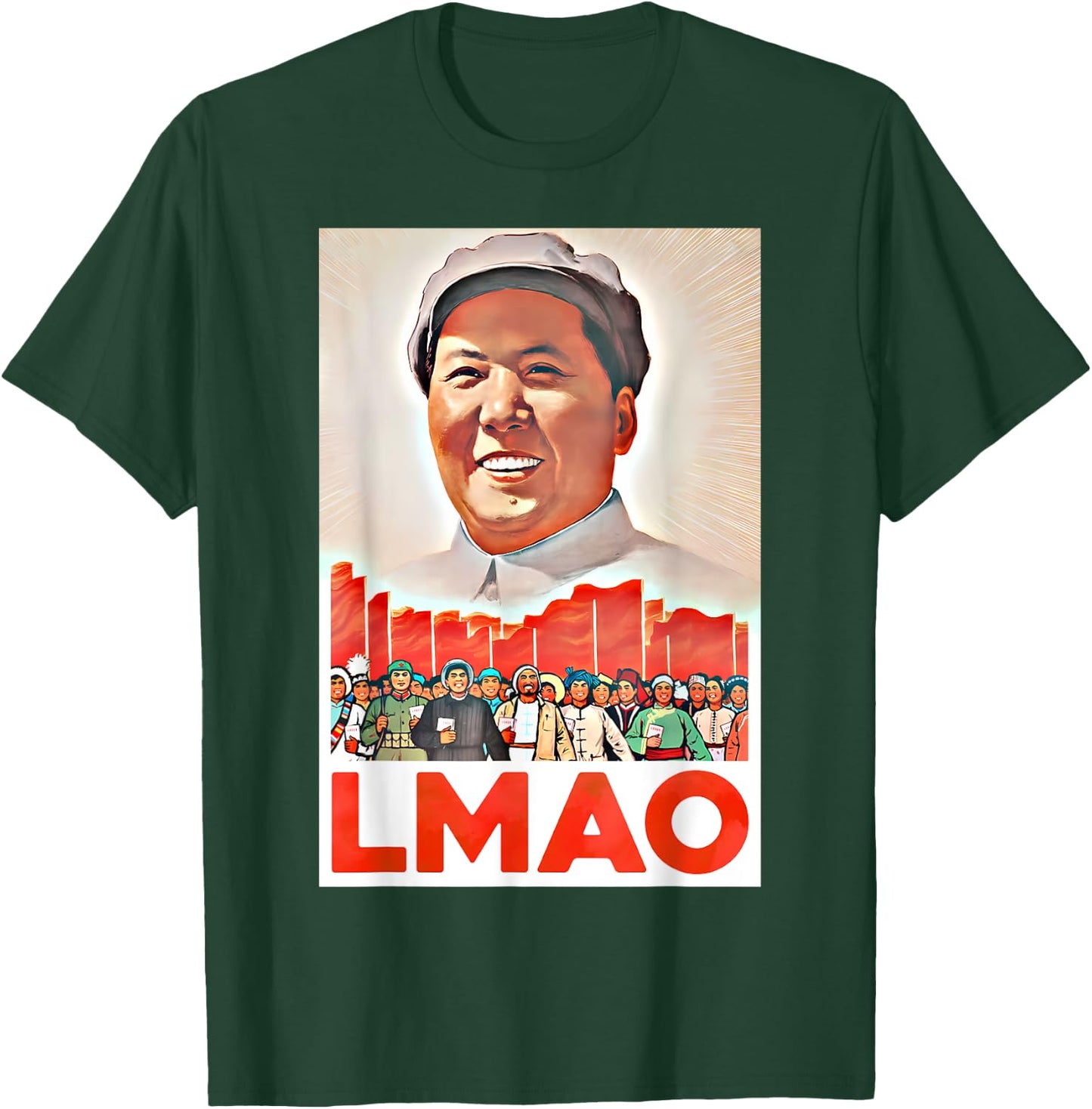 LMAO Mao Zedong Chinese Communist Propaganda Poster , Black, S T-Shirt - T-Shirt | Forest