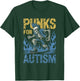 Punks for Autism Skeleton Mohawk Boots Sensibilisation aux Flammes T-Shirt - T-Shirt | Forest