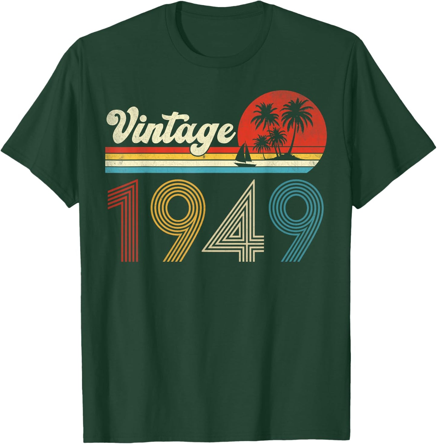 Vintage 1949 75th Birthday Gifts Women 75 Years Old T-Shirt - T-Shirt | Forest