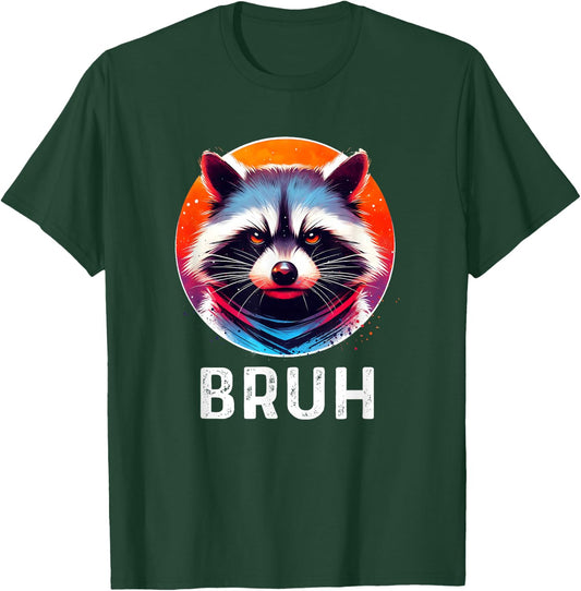 Bruh Raccoon Shirt Funny Slang Trash Panda Meme Boys Graphic T-Shirt - T-Shirt | Forest