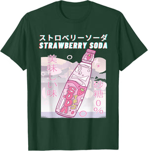 Strawberry Milk Anime Japanese Kanji Strawberry Soda T-Shirt - T-Shirt | Forest